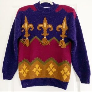 Spice of Life Vintage 80s Sweater Tassels Medium Stranger Things